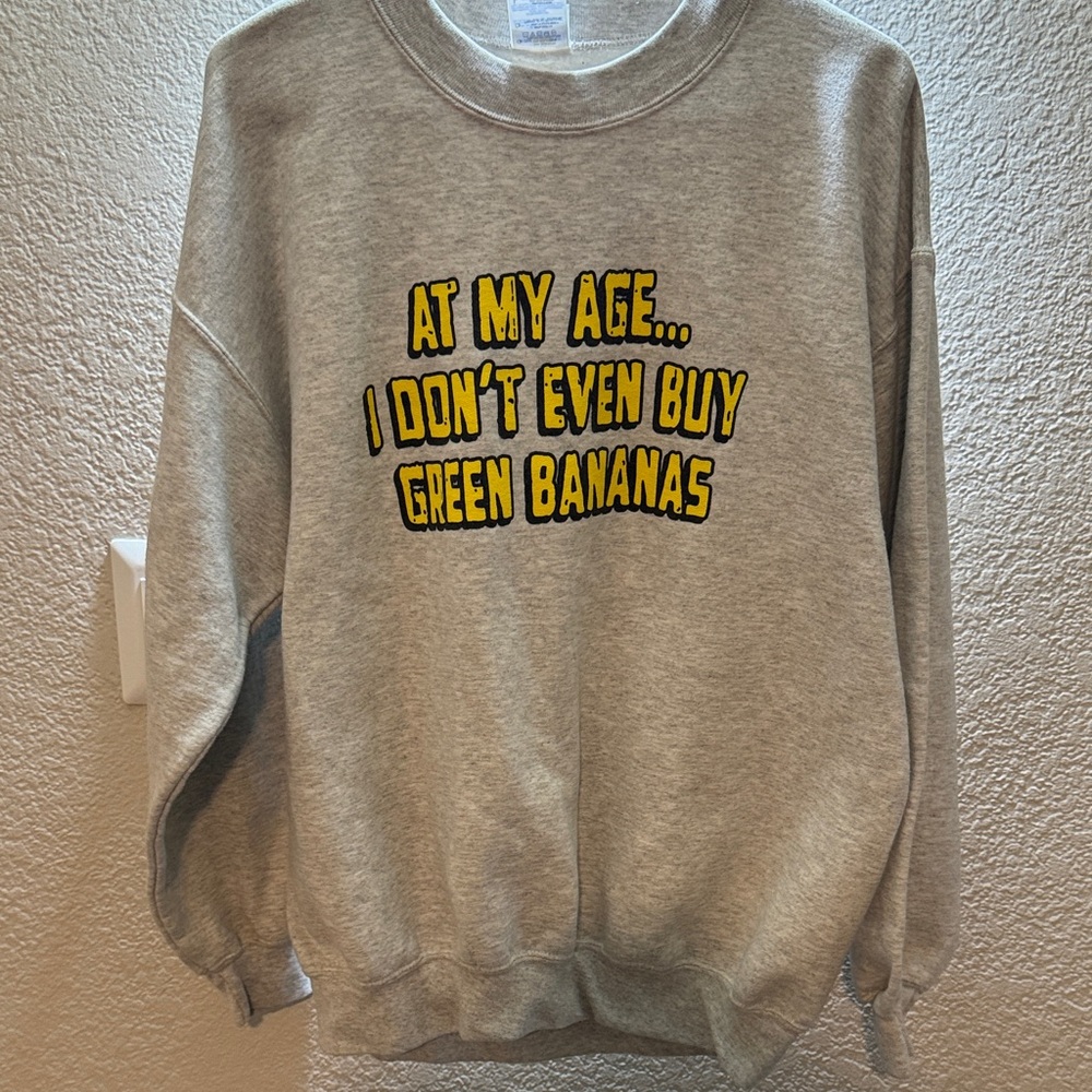 Free with bundle Gildan Gray Crewneck Sweater with Yellow Graphic
